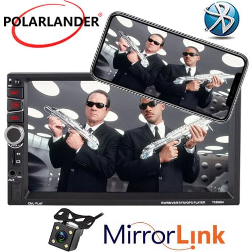 7" 2 Din Stereo Rear Camera GPS Navigation FM Multimedia Car Radio Mirror Link For Android Bluetooth MP5 Player Vehicle HD Audio