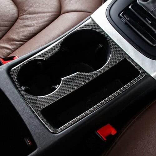 Carbon Fiber Car Console Air Vent Frame Water Cup Decorative Cover Trim For Audi A4 B8 2010-2016 LHD RHD Interior Accessories