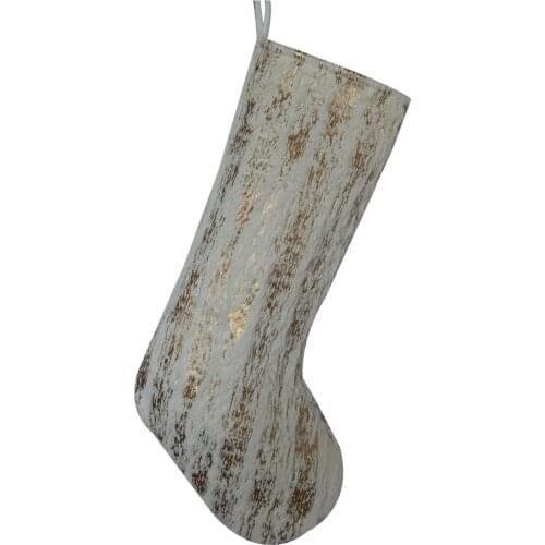 Free Shipping Faux Fur Christmas stocking With Gided Bronzing Printed BlingBling Christmas tree decoration