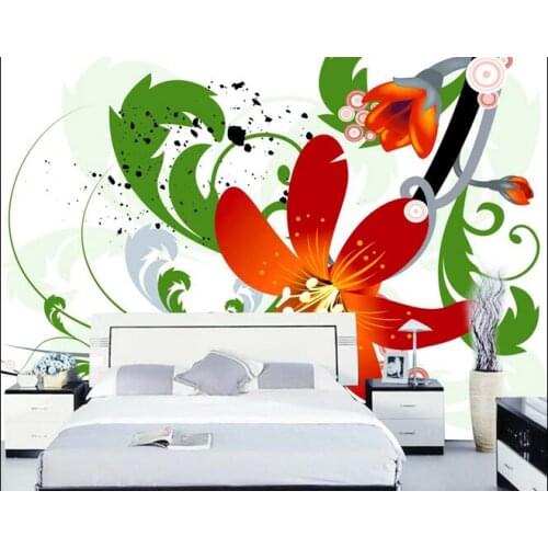 Large Painting Abstract flower Mural for Living Room Hotel Background Murals Murales De Pared 3d Wallpaper Art Wall Decor
