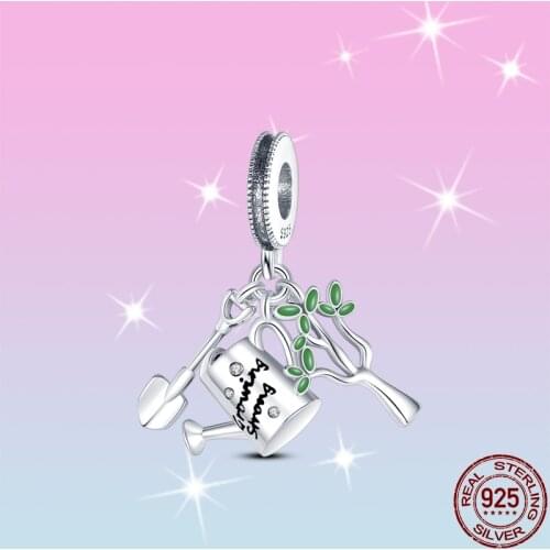 HOT SALE 100% Sterling Silver 925 Tree Shower Shovel Charms Beads Fit Original Pandora Bracelet For Women Jewelry Gift