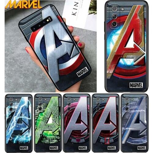 Marvel logo for Samsung Galaxy S21 Ultra Plus Note 20 10 9 8 S10 S9 S8 S7 S6 Edge Plus Soft Black Phone Case