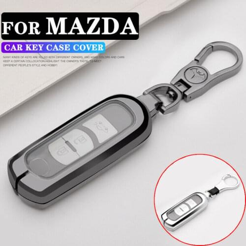 Zinc+TPU Car Key Case For Mazda CX-5 CX-7 CX-3 2 3 6 Axela Atenza Biante Demio Keychain Holder Smart Remote Protector Cover