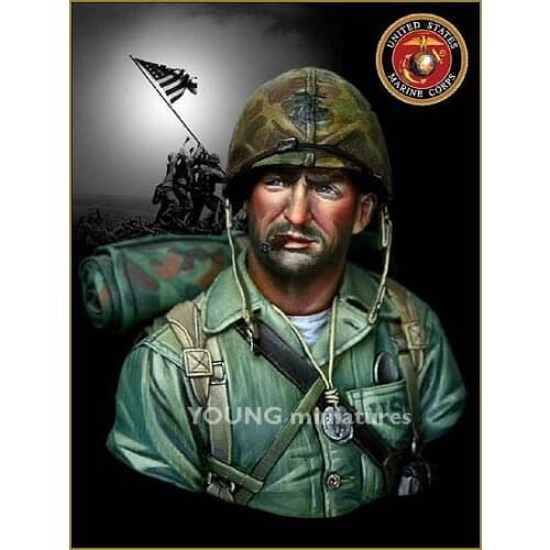 1/10 USMC IWOJIMA 1945 Resin Figure Bust GK Military theme of World War II WWII Uncoated No colour