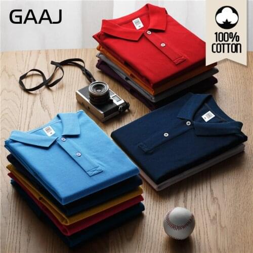 GAAJ 100 Cotton Polo Shirt Men 2021 Brand Shirts For Man Short Sleeve Summer Fashion Clothing Wine Blue Grey Red Navy Mens Polos