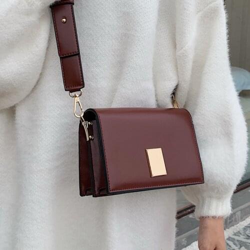 HISUELY New Fashion PU Leather Shoulder Bags For Women Solid Color Crossbody Messenger Bag Female Travel Handbags and Purses Q4