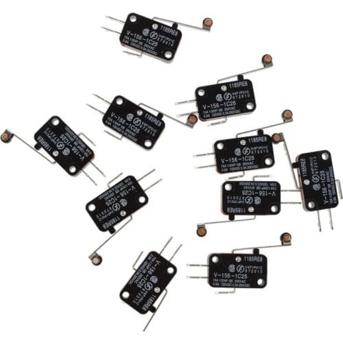 JFBL Hot 10 Pcs Micro Limit Switch Long Hinge Roller Lever Arm Snap Action LOT