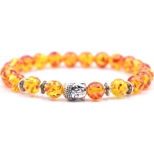 KARAIRIS New Buddha head Stone Mens Beaded Jewelry 8mm Lava Stone Beads Bracelets Party Gift Stretch Yoga Jewelry