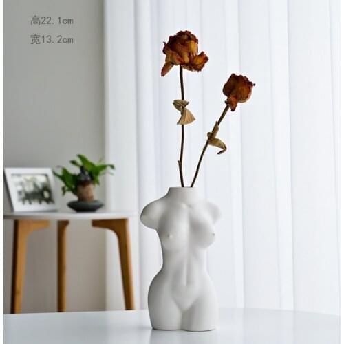 Creative Human Body Art Vase Ceramic Minimalist Flower Arrangement Table Decoration for Home Office