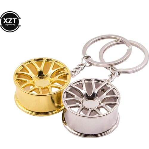 Cool Luxury Metal Creative Keychain Wheel Rim Model Key Chain Car Personality Keyring Wheel Hub Key Chains Key Rings