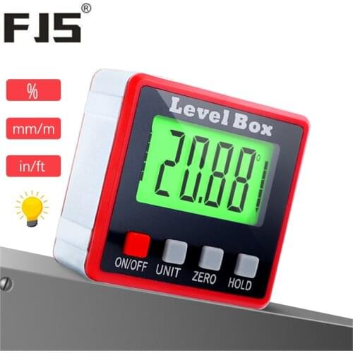 Mini Digital Inclinometer Aluminum Protractor Magnetic Base Electronic Level Box With Backlight Measuring Instruments
