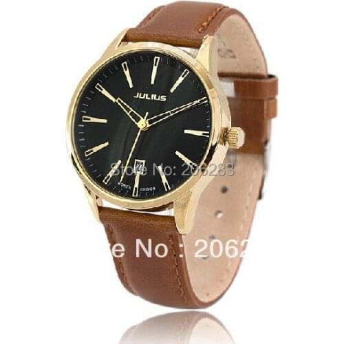 JA-372 Fashion originality quartz watch men watch leather watch 1pc+free shipping