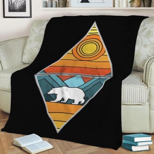 Bear geometry Flannel Throw Blanket 3D Printed Keep Warm Sofa Child Blanket Home Decor Textiles Dream Family Gift
