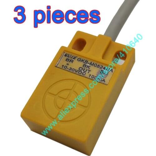 OMCH Proximity Switch GKB-M0524NA 3 Wire NPN Normally Open 10 to 30V Sensor Induction Probe For Metal Material 1100 mm Cable