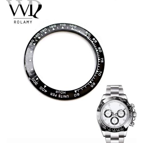 Rolamy Wholesale High Quality Ceramic Black with White Writing 38.6mm Watch Bezel for Rolex DAYTONA 116500 - 116520
