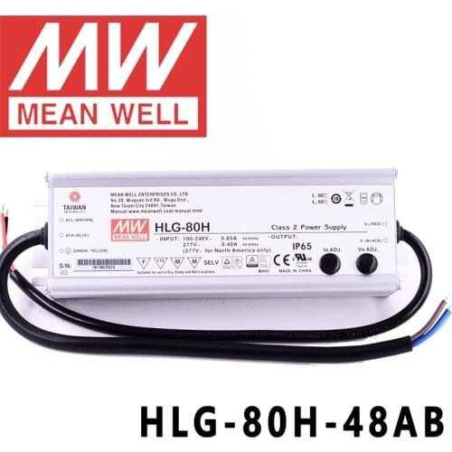 Original Mean Well HLG-80H-48AB for Street/high-bay/greenhouse/parking meanwell 80W Constant Voltage Constant Current LED Driver