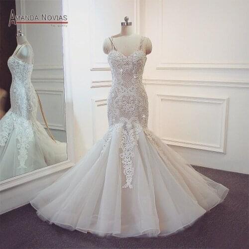 Stunning 2022 Mermaid Wedding Dress Full Beads Shinny Dress