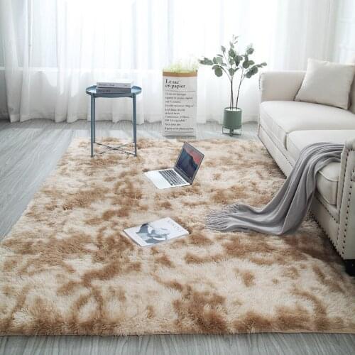 Simple Nordic Rug Tie Dyeing Plush Soft Carpet For Living Room Bedroom Anti-slip Floor Mats Bedroom Water Absorption Carpet Rugs