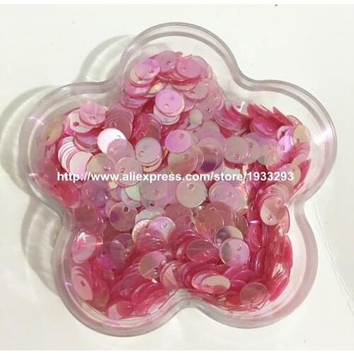 50grams 6mm/8mm/10mm Transparent Rose Red Flat Side Hole Loose Sequin Paillette Sewing,Wedding Craft,Kids DIY Garment Accessorie