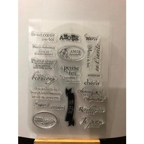 French text Transparent Clear Silicone Stamp Seal DIY Scrapbooking photo Album Decorative Clear Stamp A0723