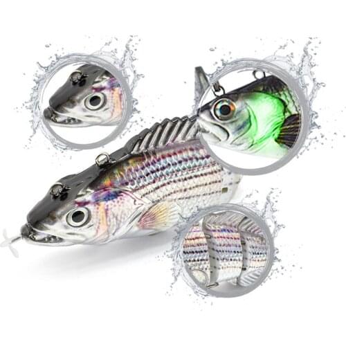 Fishing Lure Electric Sinking Wobbler Electronic Multi Jointed Bait 4 Segments Smart Auto Swimming Fishing Baits Tackle Lure