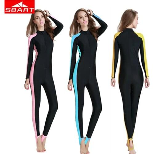 SBART Diving Suits For Women Lycra Waterproof Swimming Snorkeling Wetsuits Rash Guard Swimsuit Full Body Womens Surfing Wetsuits