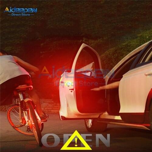 2Pcs/set 3 LED Car Door Opening Warning Lights Wireless Magnetic Induction Strobe Flashing Anti Rear-end Collision Safety Lamps