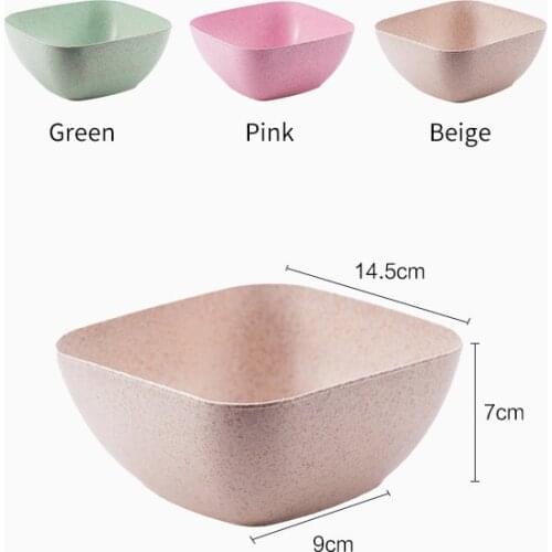 Wheat Straw Solid Color Salad Tableware Spoon Watermelon Apple Childrens Snack Dessert Home Fruit Plate