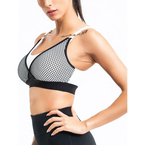 Fit Sports Bra for Women Top Modern Mesh Longline Padded Bra Yoga Tank Tops Fitness Workout Running Womens Sujetador deportivo