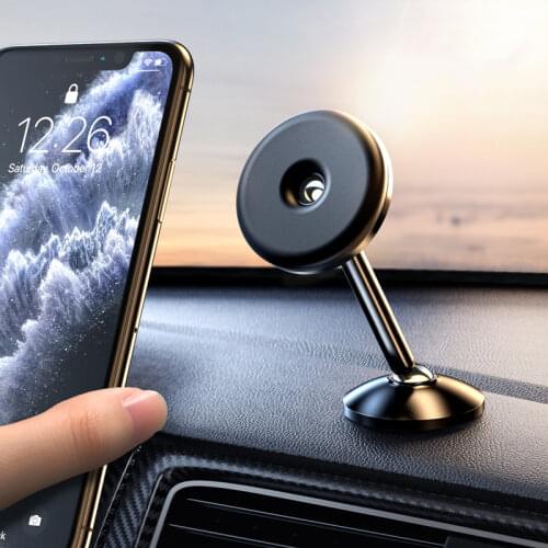 ZSUXTCAluminum Alloy Tall Magnetic Car Phone Holder Double 360 Rotation Ball Dashboard Mount Stand Bracket Mobile Holder