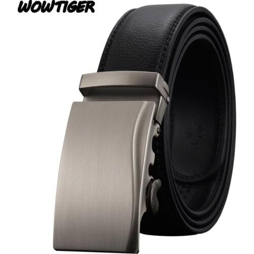 WOWTIGER Fashion Automatic buckle men belt Fashion and personality luxury Alloy buckle belts for men