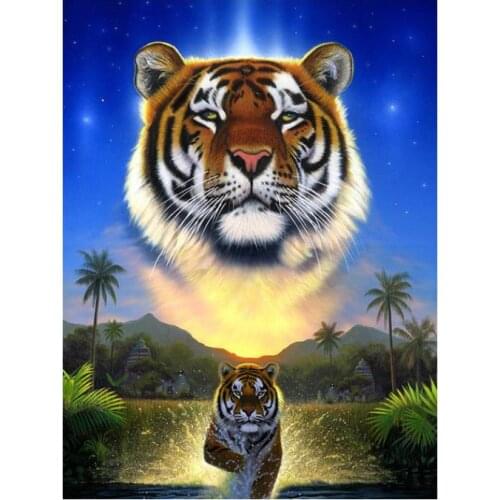Animals diamond painting tigers full round mosaic embroidery cross stitch rhinestone picture puzzle drawing wall decor crafts