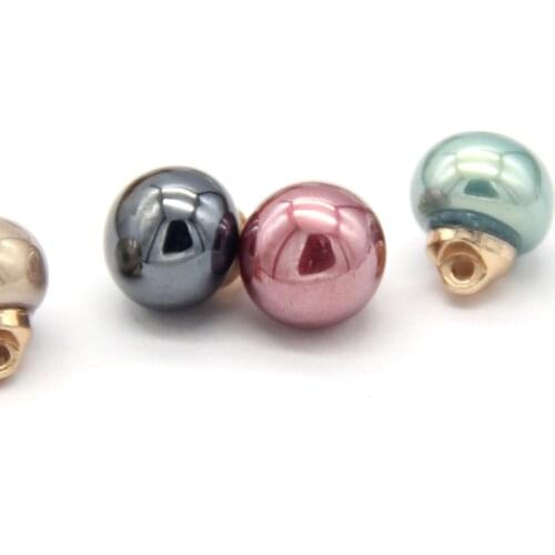 10pcs Glaze Round Pearl Sewing Metal Shank Buttons For Clothes Women Shirt Dress Decorations DIY Crafts Accessories Wholesale