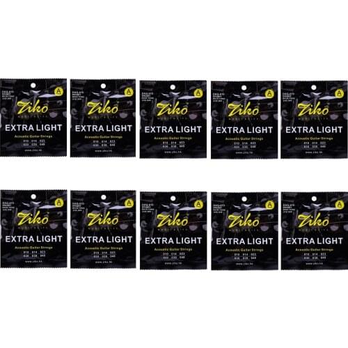 10 Pack ZIKO 010-048 011-050 Acoustic Guitar strings DAG-010 DAG-011 Guitar parts accessories