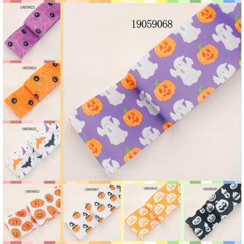 10yards -different sizes -cute Pumpkin ribbon printed Grosgrain Halloween ribbon 19059045