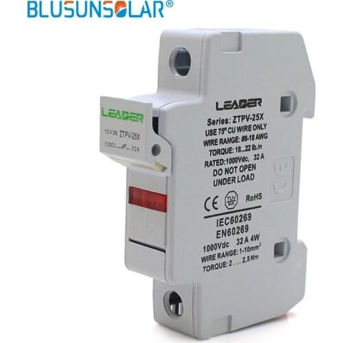 2sets Solar PV Fuse Holders Fuse Link with LED Indicator light with PV Fuses 1000V 10A 12A 15A 20A 30A for solar system