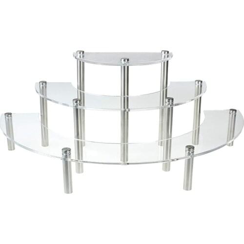 3-Tier Clear Acrylic Semicircle Round Cupcake Dessert Display Stand