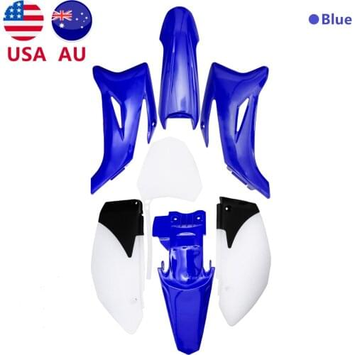 7pcs Blue High Strength Plastic Fender Fairing Body Kits For TTR110 TTR125 Pit Dirt Bike Off Road Motorcycle Fit For Kayo CS110