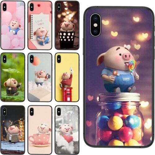 For Huawei Honor 9X 9I 9A 8X 8S 20S 20i 20 Pro V40 10X Lite Cell Phone Cover Bags Happy Cute Pig Outlet