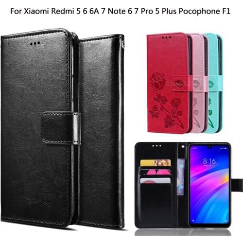 Phone Case For Xiaomi Redmi 7 Note 6 7 Pro 5 Plus Flip Stand Cover For Xiaomi Pocophone F1 Wallet Funda Capa Case