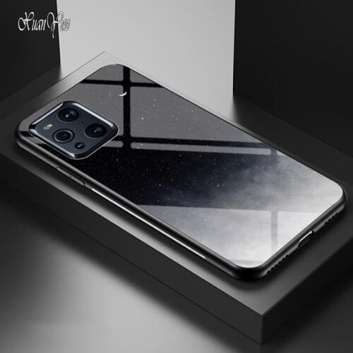 X3 Pro Cover XUANYAO Original Mirror Glass Cover Case For OPPO Find X3 Neo Lite Case Shockproof Silicone Soft Frame Phone Case