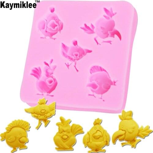 F1117 5 Holes Birds Flower Silicone Molds Sugarcraft Fondant Cake Decorating Tools Cupcake Chocolate Candy Gumpaste Moulds