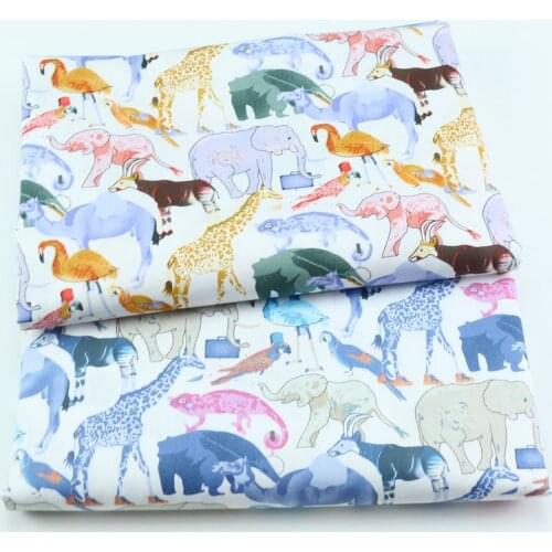 Bear Animals Cotton Twill Textile Fabric Bundle For Baby Child Patchwork Quilting Fat Quarters DIY Sewing Fabric 50*160