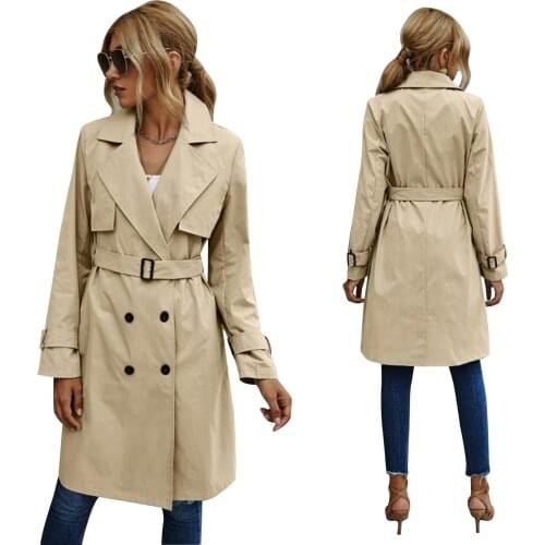 Женские двубортные тренчи ITFABS China At AliExpress