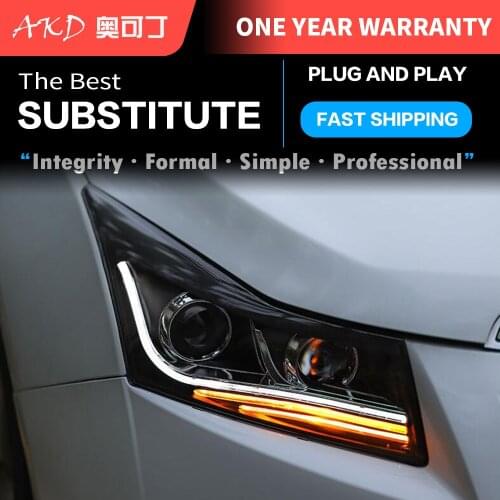 2 PCS Car Lights automotive Parts For Chevrolet Cruze Sedan 2009-2014 Head lamps LED Headlight LED Dual Projector FACELIFT