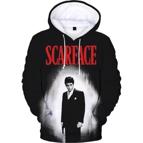 Creative Novelty Men Women Fashion Pullover Movie Scarface 3D Print Hoodies Tony Montana Print Harajuku Streetwear Sweatshirts