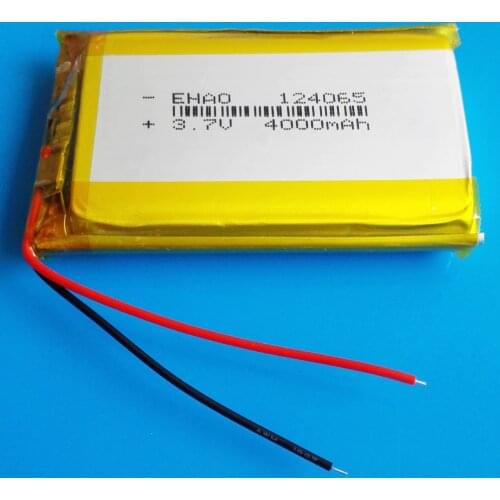 124065 3.7V 4000mAh lithium polymer Rechargeable Lipo battery for GPS DVD PDA PAD power bank e-book camera tablet PC laptop