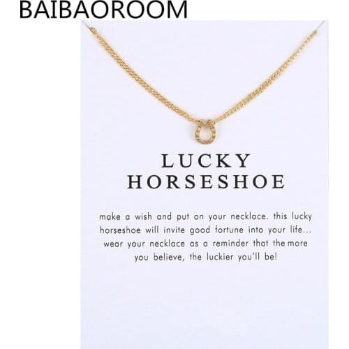 Fashion Jewelry Reminders- Lucky Horseshoe Silver Color Horseshoe Charm Necklace For Women