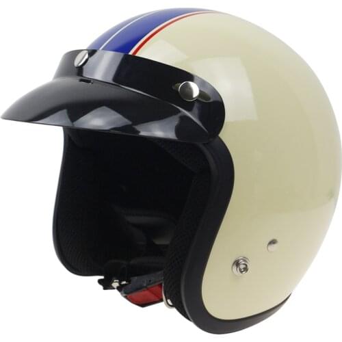 3/4 open face motorbike helmet JET style helmet with visor and 3 pin buckle ABS shell quick release system City Helmet