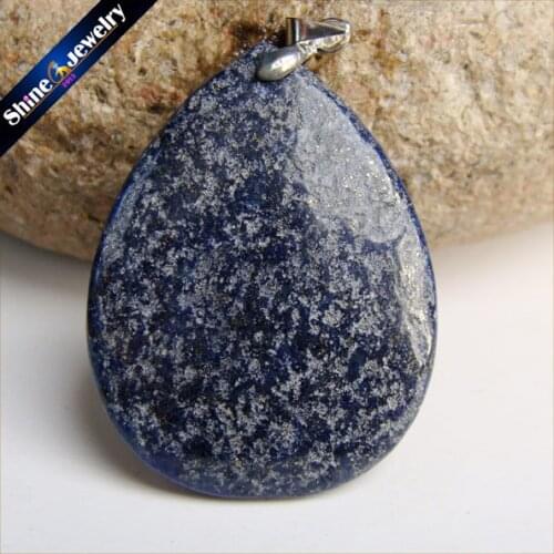 Men Jewelry Pendant Slide Natural Blue Lapis Lazuli Stone Pendant Necklace Wholesale Fashion Pendants for Boys Gifts GS004